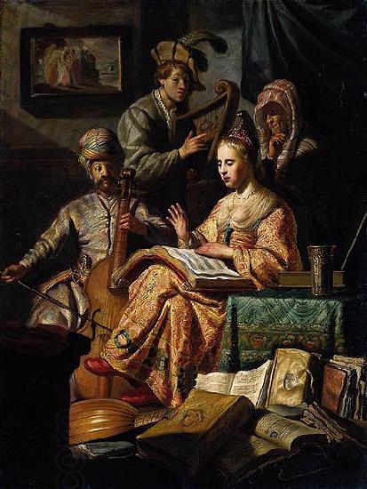 REMBRANDT Harmenszoon van Rijn The Music Party oil painting picture